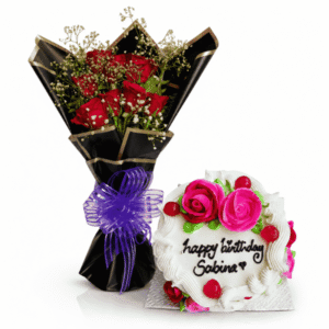 cake and flower combo