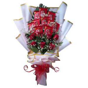 10 red roses and 10 kitkat