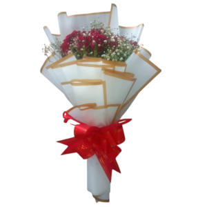 15 red roses bouquet