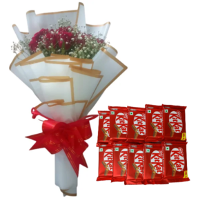 red roses and kitkat